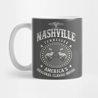 Nashville Music City Tennessee Guitars Vintage Mug